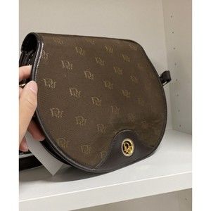 Rare Vintage Christian Dior Logo Brown crossbody bag